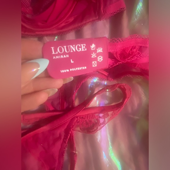 💖🌸 Flirty Lounge Florence Hot Pink 3pc Lingerie Bra Set 🌸 34D 🌸 Like New! - Picture 11 of 15